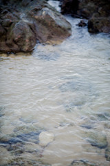 water flowing over rocks