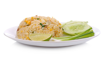 Thai food name fried rice with egg.