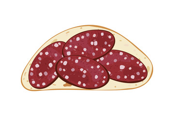 Realistic sandwich with sausage.