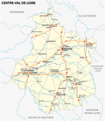 road map of the region Centre Val de Loire