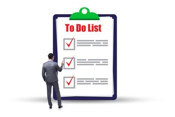 Concept of to do list with businessman