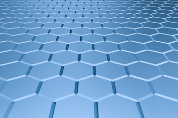 Blue hexagon pattern - honeycomb concept