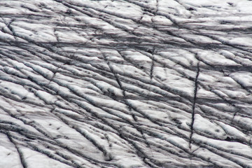 Ice formations and crevasses of Skaftafellsjökull glacier (part of Vatnajökull National Park in Iceland) ice sheet