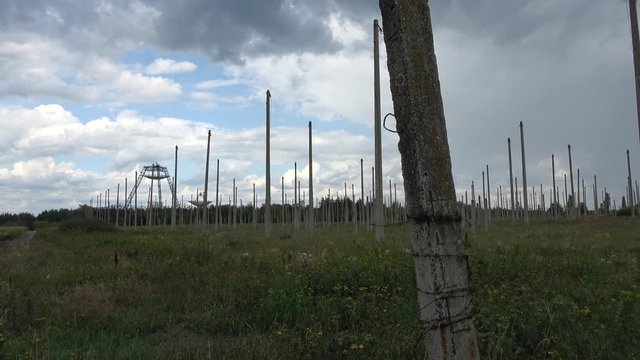 Kharkov, Ukraine - 12th of August 2019: 4K Old astronomical observatory lost in the countryside