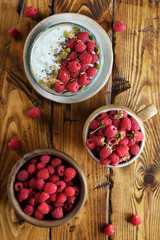 Yoghurt with raspberries