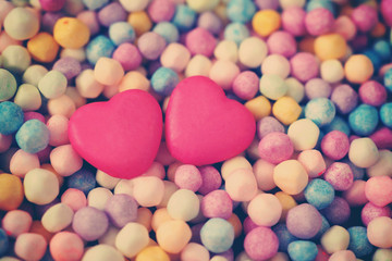 Fototapeta na wymiar Sweet candy heart symbol for love concept.