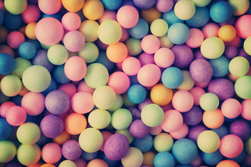 Colorful of sweet candy ball for Easter and Thanksgiving holidays season.