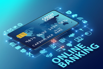 Online banking concept - 3d rendering