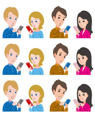 カップルの表情のイラスト