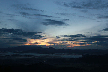 View of the famous Low Level Cloud at Toraja Utara, seen from To’Tombi, Sulawesi, Indonesia