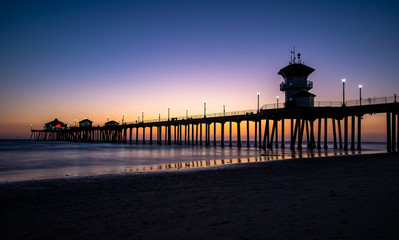 Huntington beach pier sunset 