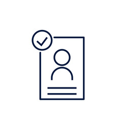 Approved resume outline icon.