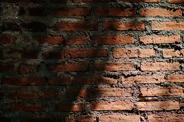 European unfinished brick style brick wall