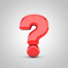 3D Red question symbol Isolated White Background