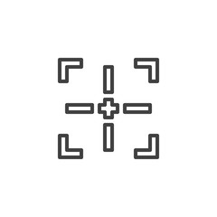 Focus target line icon. linear style sign for mobile concept and web design. Square target outline vector icon. Symbol, logo illustration. Vector graphics