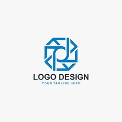 Camera lens logo design vector. Outline photography abstract sign. Focus illustration vector icon.