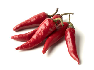 Isolated object: hot red chili peppers