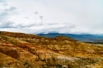 Background image of a mountain landscape. Russia, Siberia, Altai