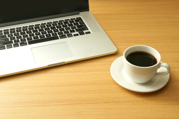 Obraz na płótnie Canvas coffee work laptop