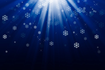 Christmas abstract blue background with snowflakes