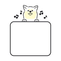 犬　ポーズ　表情　コピースペース　お知らせ　秋田犬