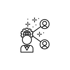 People network gear globe icon. Element of management icon