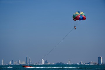 parasailing in summer