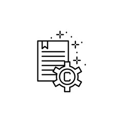 File gear copywriting icon. Element of copywriting icon