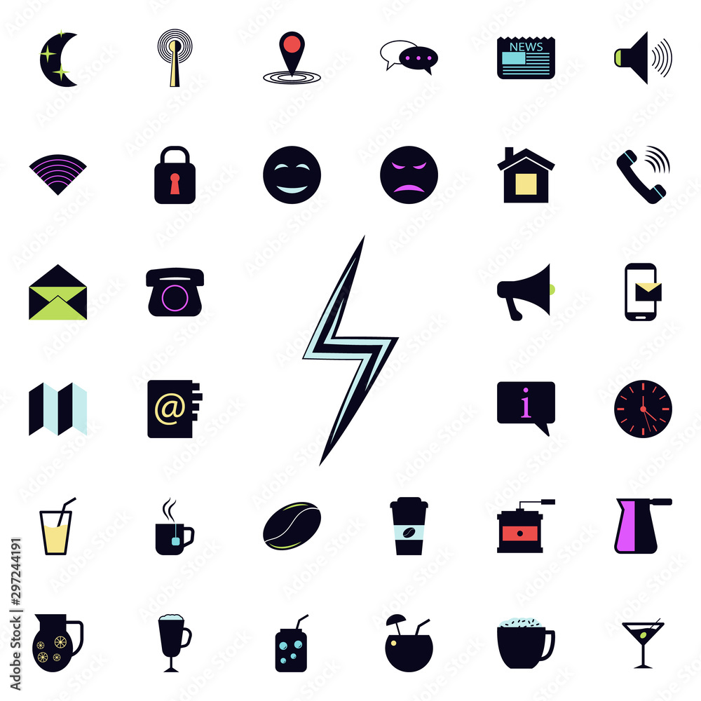 Poster lightning icon. universal set of web for website design and development, app development
