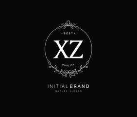 X Z XZ Beauty vector initial logo, handwriting logo of initial signature, wedding, fashion, jewerly, boutique, floral and botanical with creative template for any company or business.