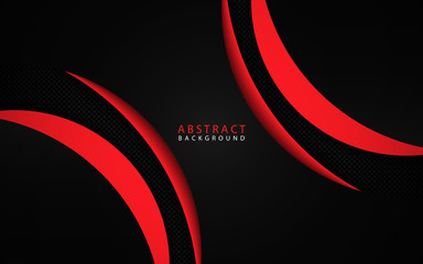 Abstract geometric stripes red on black background. Trendy solid color concept with paper overlapping shape for modern cover, banner, business advertising, brochure, flyer, card, corporate, wallpaper