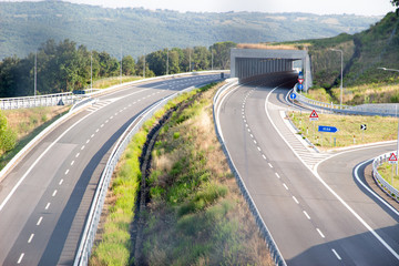 View of the junction for Iesa of the Grosseto - Siena freeway, Italy