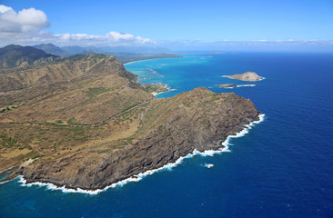 Fototapeta premium Cliffs of Makapuu Peninsula, Oahu, Hawaii