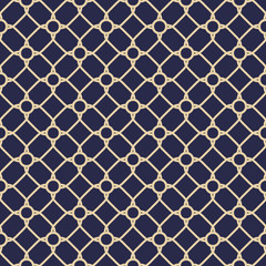Seamless blue and golden background for your designs. Modern ornament. Geometric abstract pattern