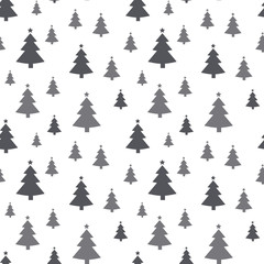 christmas tree seamless pattern. new year firs wrapping paper design, winter holiday decoration,christmas trees modern background.