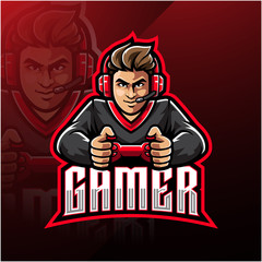 Gamer esport mascot logo design © Visink.art