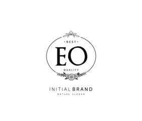 E O EO Beauty vector initial logo, handwriting logo of initial signature, wedding, fashion, jewerly, boutique, floral and botanical with creative template for any company or business.