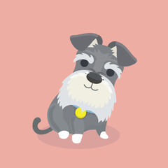 Schnauzer dog cartoon vector illustration..