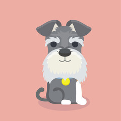 Schnauzer dog cartoon vector illustration..