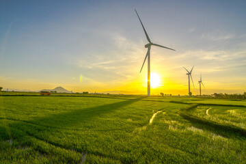 Fototapeta na wymiar wind power in Binh thuan, vietnam
