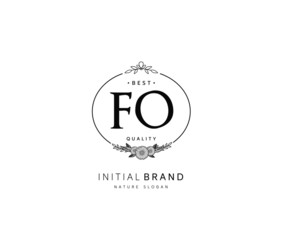 F O FO Beauty vector initial logo, handwriting logo of initial signature, wedding, fashion, jewerly, boutique, floral and botanical with creative template for any company or business.