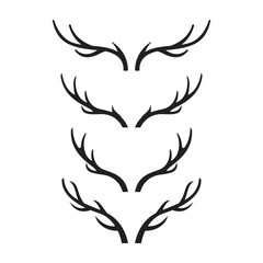 deer horn vector silhouette illustration set