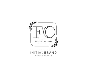 F O FO Beauty vector initial logo, handwriting logo of initial signature, wedding, fashion, jewerly, boutique, floral and botanical with creative template for any company or business.