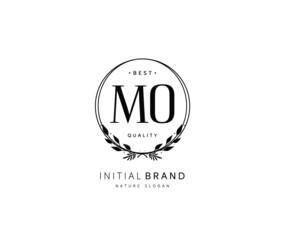 M O MO Beauty vector initial logo, handwriting logo of initial signature, wedding, fashion, jewerly, boutique, floral and botanical with creative template for any company or business.
