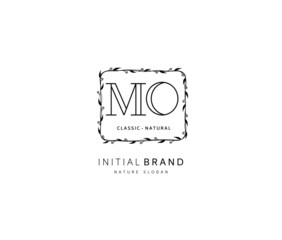 M O MO Beauty vector initial logo, handwriting logo of initial signature, wedding, fashion, jewerly, boutique, floral and botanical with creative template for any company or business.