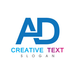 Creative initial AD logo. Abstract business design