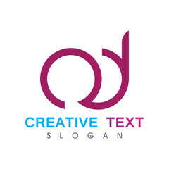 Creative initial AD logo. Abstract business design
