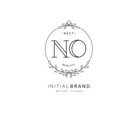 N O NO Beauty vector initial logo, handwriting logo of initial signature, wedding, fashion, jewerly, boutique, floral and botanical with creative template for any company or business.