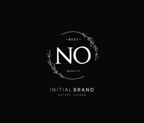 N O NO Beauty vector initial logo, handwriting logo of initial signature, wedding, fashion, jewerly, boutique, floral and botanical with creative template for any company or business.