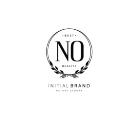 N O NO Beauty vector initial logo, handwriting logo of initial signature, wedding, fashion, jewerly, boutique, floral and botanical with creative template for any company or business.